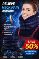 Adjustable inflatable neck stretcher for home therapy and muscle relaxation